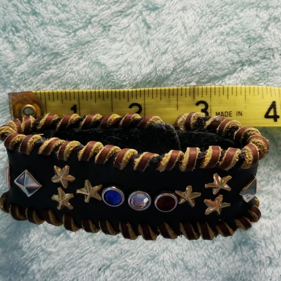 100% Black /Brown Leather Wrist Wrap - Picture 5 of 8